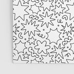 Fun black and white cartoon doodle art pattern Poster Gallery Image 3
