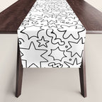 Fun black and white cartoon doodle art pattern Table Runner Gallery Image 1
