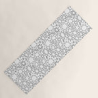 Fun black and white cartoon doodle art pattern Yoga Mat Gallery Image 1