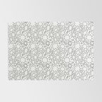 Fun black and white cartoon doodle art pattern Rug Gallery Image 2