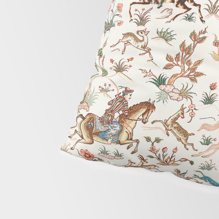 Tabriz Antique Persian Hunting Rug Print Pillow Sham Gallery Image 4