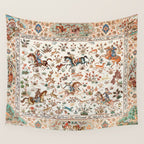 Tabriz Antique Persian Hunting Rug Print Wall Tapestry Gallery Image 4