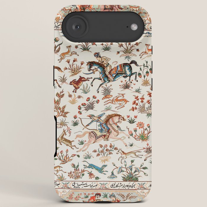 Tabriz Antique Persian Hunting Rug Print iPhone Case Gallery Image 6