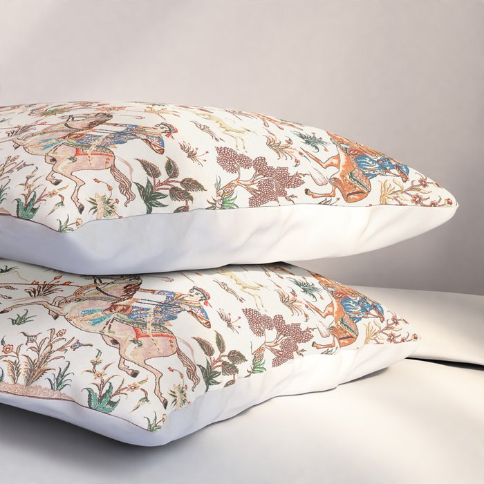 Tabriz Antique Persian Hunting Rug Print Pillow Sham Gallery Image 3