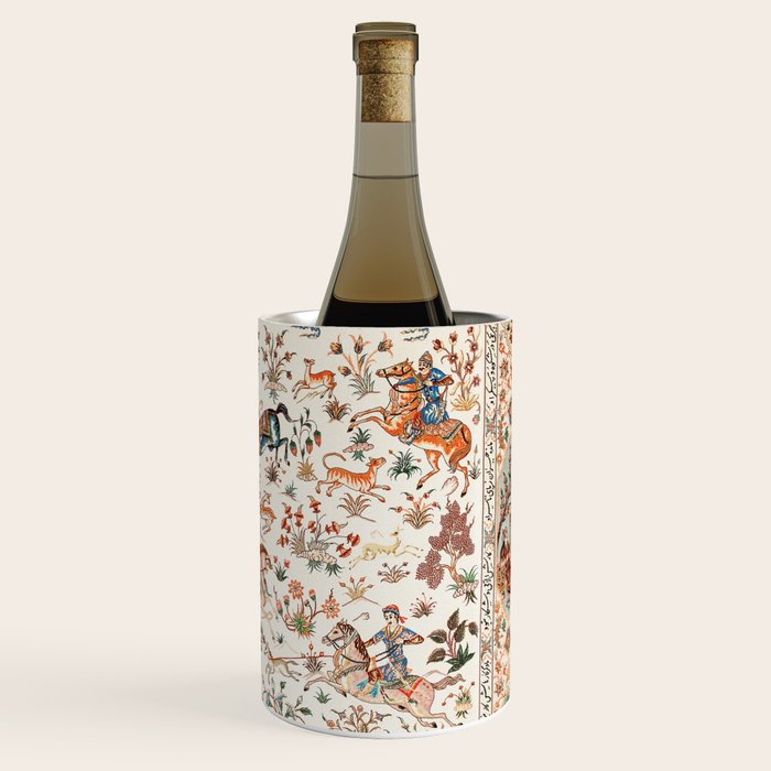 Tabriz Antique Persian Hunting Rug Print Wine Chiller Gallery Image 3