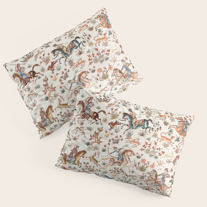 Tabriz Antique Persian Hunting Rug Print Pillow Sham Gallery Image 3