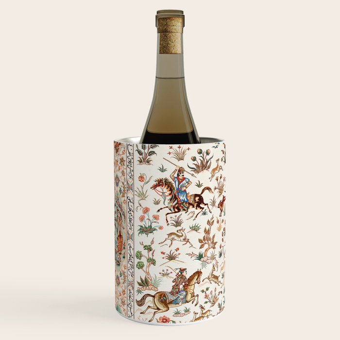 Tabriz Antique Persian Hunting Rug Print Wine Chiller Gallery Image 2