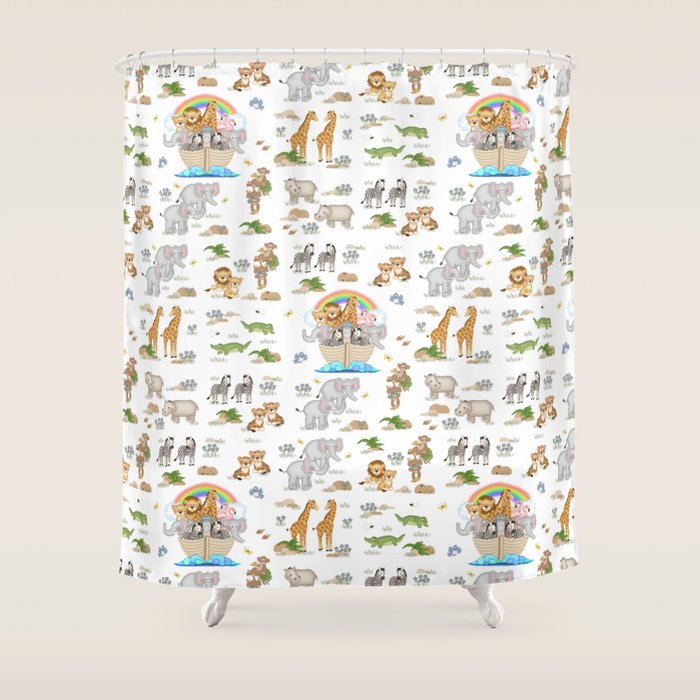Noahs Ark Animals Shower Curtain Gallery Image 1