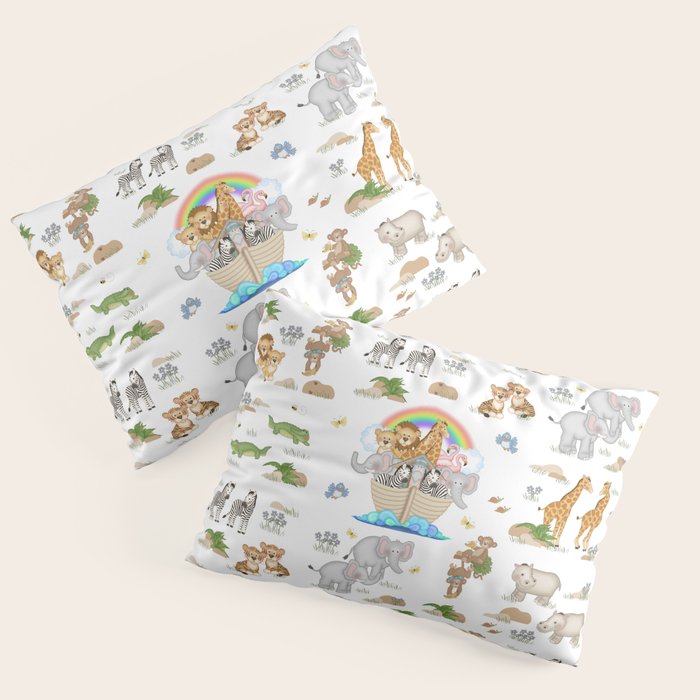 Noahs Ark Animals Pillow Sham Gallery Image 1