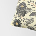 Gray, Black, Cream, Yellow & Red Sophisticated Floral Pattern Pillow Sham Gallery Image 4