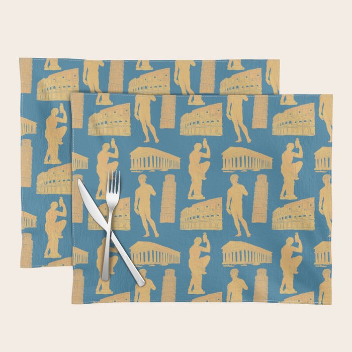 Roman Architecture Ancient Monuments and Italian Statues Placemat Gallery Image 1
