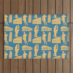 Roman Architecture Ancient Monuments and Italian Statues Outdoor Rug Gallery Image 1