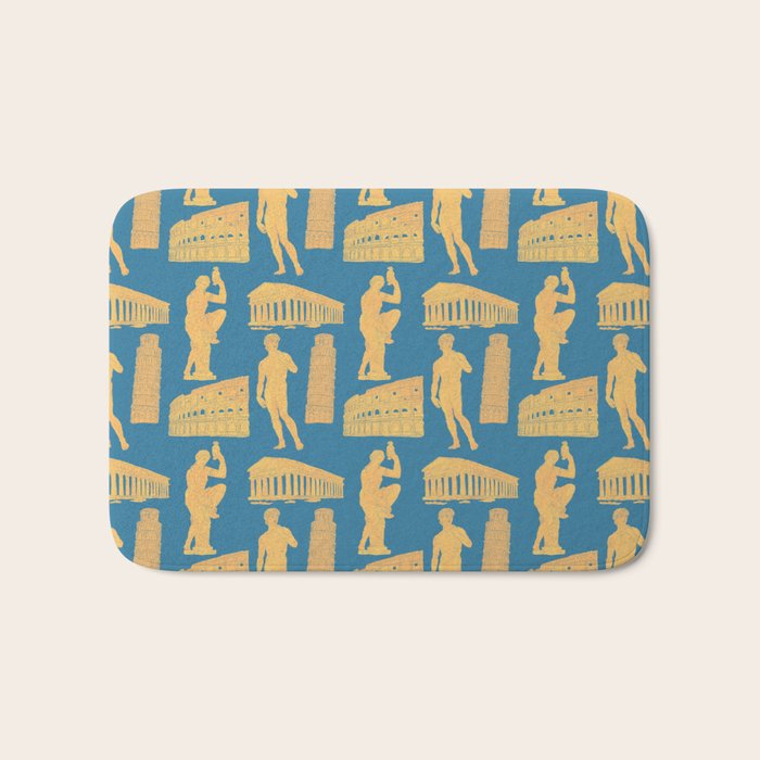 Roman Architecture Ancient Monuments and Italian Statues Bath Mat Gallery Image 1