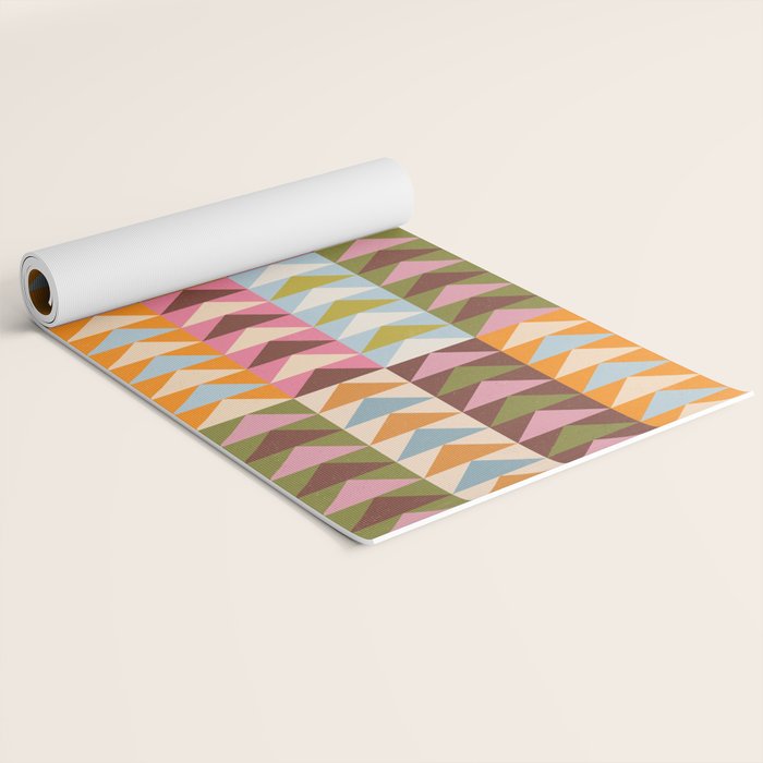 Quilt Triangle Shapes - Multi-color Yoga Mat Gallery Image 2