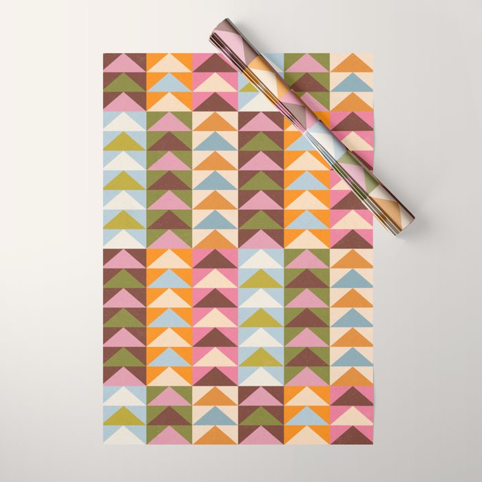Quilt Triangle Shapes - Multi-color Wrapping Paper Gallery Image 1