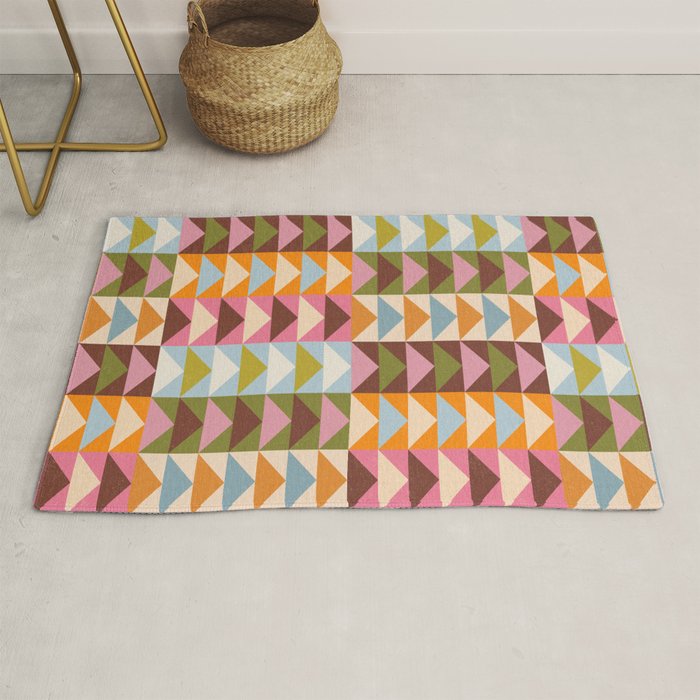 Quilt Triangle Shapes - Multi-color Rug Gallery Image 1