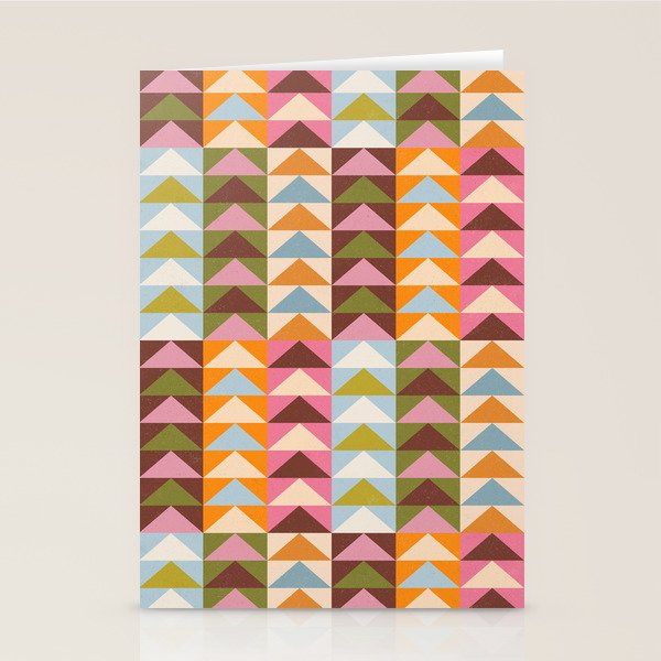 Quilt Triangle Shapes - Multi-color Stationery Card Gallery Image 2