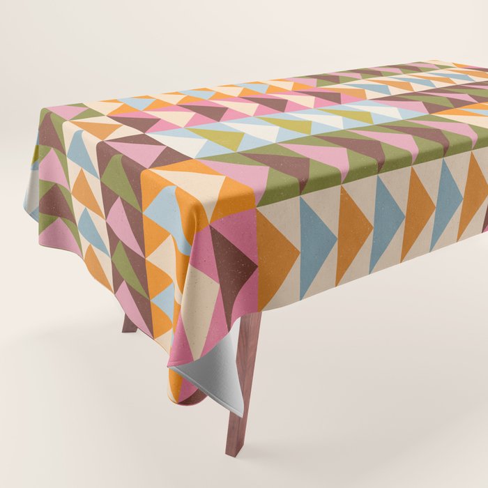Quilt Triangle Shapes - Multi-color Tablecloth Gallery Image 1