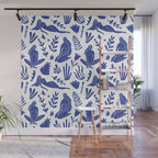 Henri Matisse Inspired Blue Nude Boho Female Figurative Pattern Wall Mural Gallery Image 1