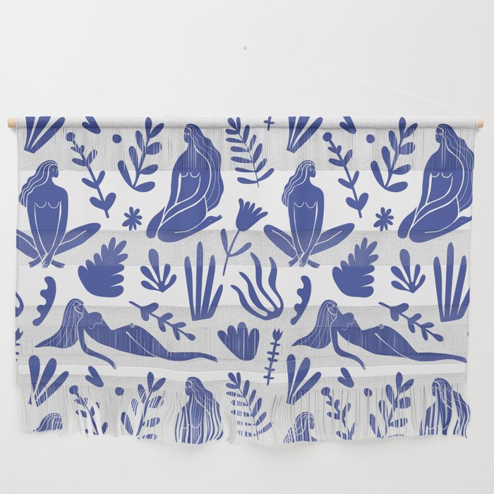 Henri Matisse Inspired Blue Nude Boho Female Figurative Pattern Wall Hanging Gallery Image 1
