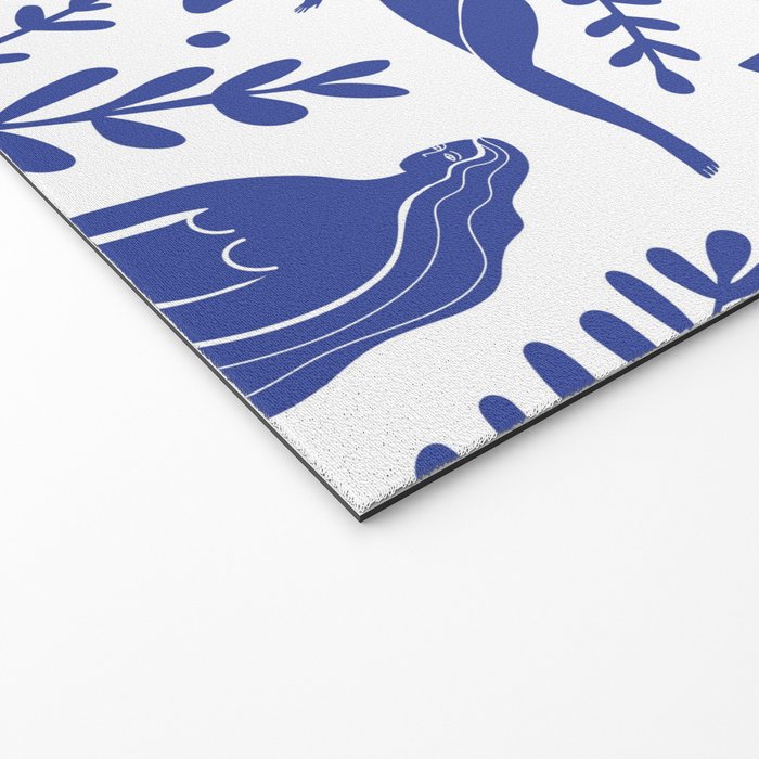 Henri Matisse Inspired Blue Nude Boho Female Figurative Pattern Welcome Mat Gallery Image 2