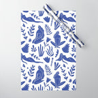 Henri Matisse Inspired Blue Nude Boho Female Figurative Pattern Wrapping Paper Gallery Image 1