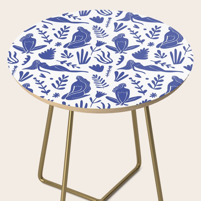 Henri Matisse Inspired Blue Nude Boho Female Figurative Pattern Side Table Gallery Image 2
