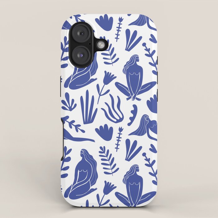 Henri Matisse Inspired Blue Nude Boho Female Figurative Pattern iPhone Case Gallery Image 1