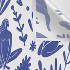 Henri Matisse Inspired Blue Nude Boho Female Figurative Pattern Wall Tapestry Gallery Image 3