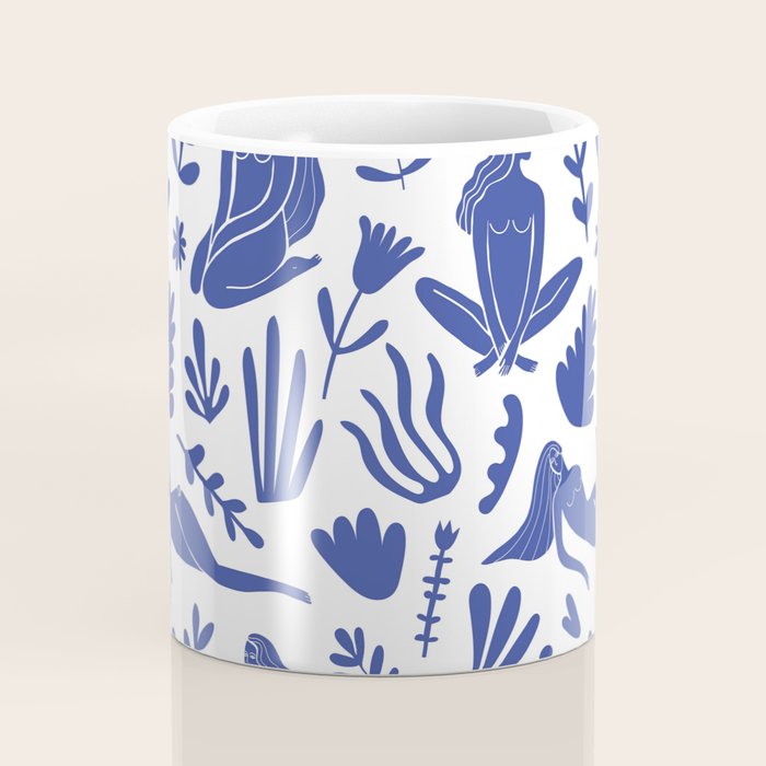 Henri Matisse Inspired Blue Nude Boho Female Figurative Pattern Coffee Mug Gallery Image 4