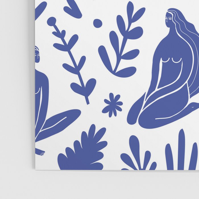 Henri Matisse Inspired Blue Nude Boho Female Figurative Pattern Poster Gallery Image 3