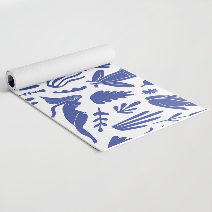 Henri Matisse Inspired Blue Nude Boho Female Figurative Pattern Yoga Mat Gallery Image 2