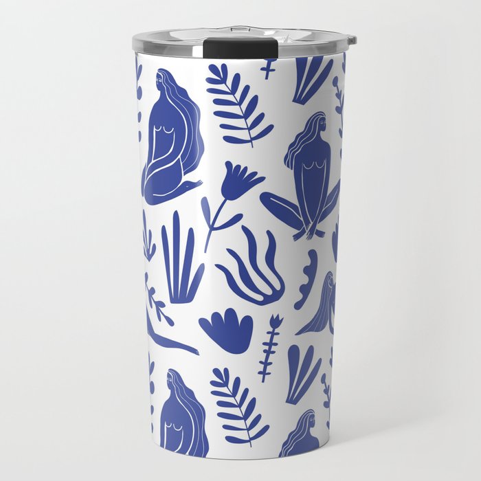 Henri Matisse Inspired Blue Nude Boho Female Figurative Pattern Travel Mug Gallery Image 1