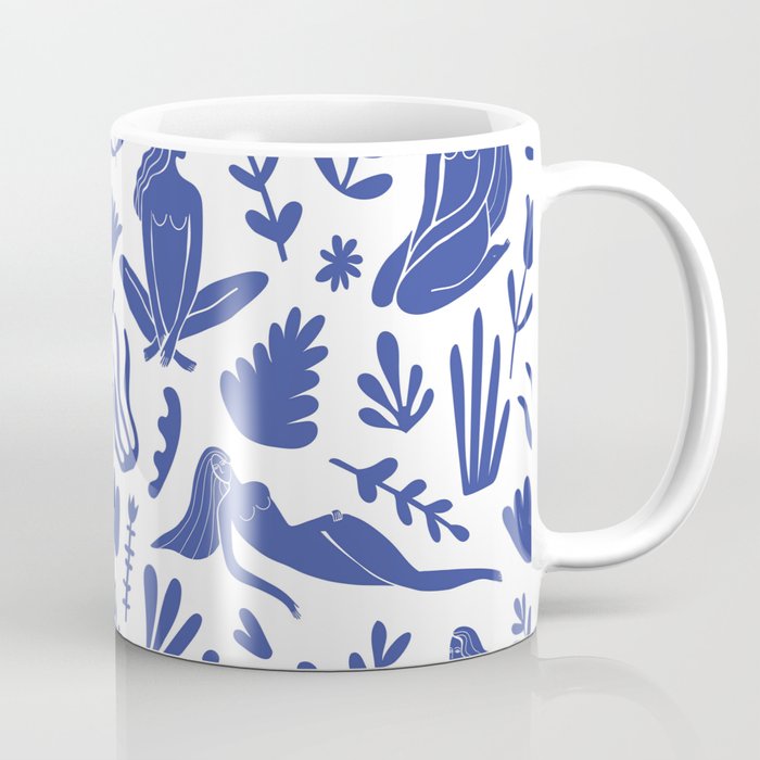 Henri Matisse Inspired Blue Nude Boho Female Figurative Pattern Coffee Mug Gallery Image 1