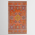 Orange Suns Suzani  Kazak Persian Rug Tablecloth Gallery Image 2