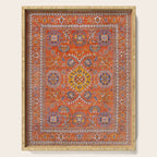 Orange Suns Suzani  Kazak Persian Rug Serving Tray Gallery Image 1
