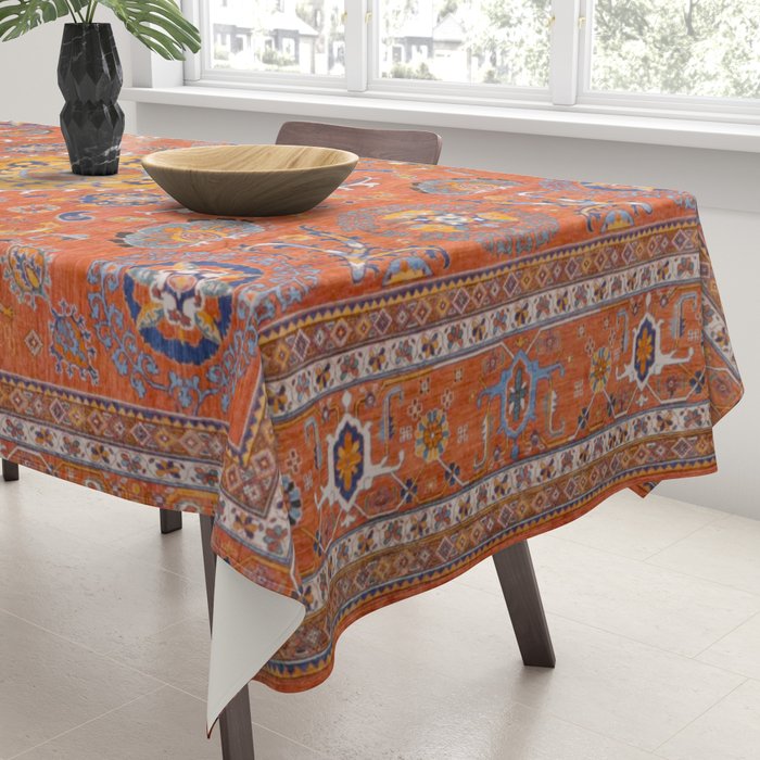 Orange Suns Suzani  Kazak Persian Rug Tablecloth Gallery Image 3