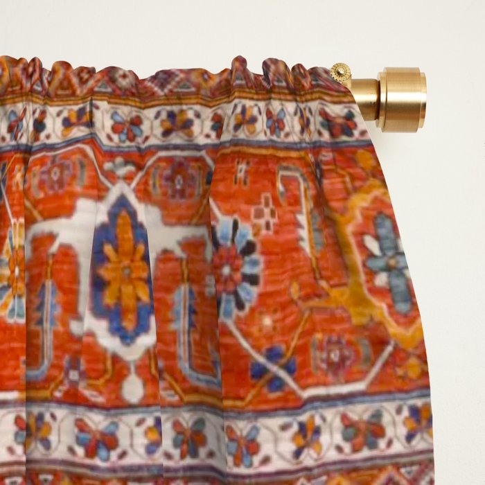 Orange Suns Suzani  Kazak Persian Rug Window Curtain Gallery Image 2