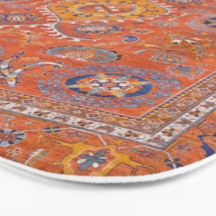 Orange Suns Suzani  Kazak Persian Rug Bath Mat Gallery Image 3