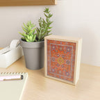 Orange Suns Suzani  Kazak Persian Rug Mini Art Print Gallery Image 2