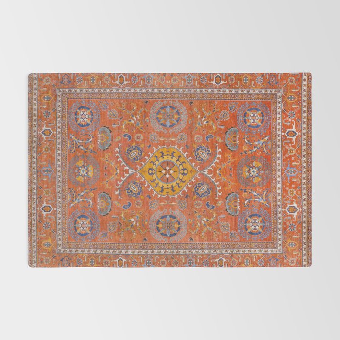 Orange Suns Suzani  Kazak Persian Rug Rug Gallery Image 2