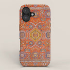 Orange Suns Suzani  Kazak Persian Rug iPhone Case Gallery Image 1