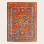 Orange Suns Suzani  Kazak Persian Rug Poster Gallery Image 4
