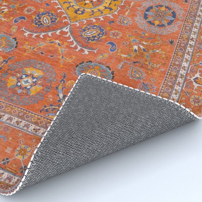 Orange Suns Suzani  Kazak Persian Rug Rug Gallery Image 4