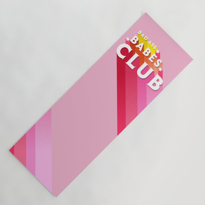 Bad Ass babes club in pink Yoga Mat Gallery Image 1