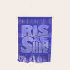 Rise and Shine - blue typography Wall Hanging Gallery Image 1