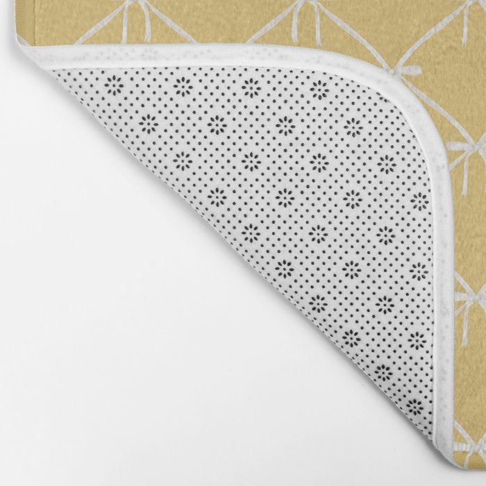 Bows & Ribbons Pattern XXI Butter Yellow Bath Mat Gallery Image 2