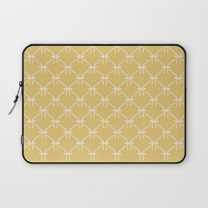 Bows & Ribbons Pattern XXI Butter Yellow Laptop Sleeve Gallery Image 1