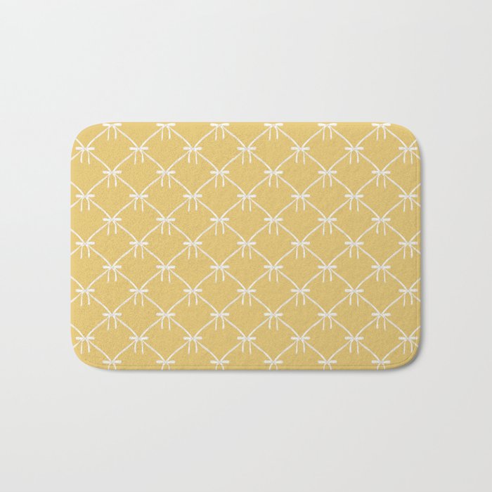 Bows & Ribbons Pattern XXI Butter Yellow Bath Mat Gallery Image 1