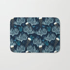 Jellyfish and Coral-Navy Bath Mat Gallery Image 1